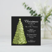 Weihnachts-Party Lime Green Einladung (Stehend Vorderseite)