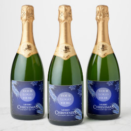 Weihnachts-Party-Logo-Gesellschaft Elegant Schaumweinetikett