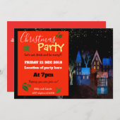 Weihnachts-Party Magische Nacht-Szene Einladung (Vorne/Hinten)