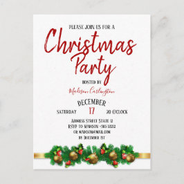 Weihnachts-Party Mistletoe Bells Decorative Postkarte