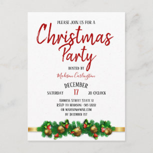 Weihnachts-Party Mistletoe Bells Decorative Postkarte