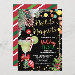 Weihnachts-Party Mistletoe und Margarita Cocktail Einladung