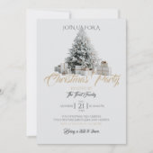 Weihnachts-Party mit Baum und Präsentationen Einla Einladung (Vorderseite)