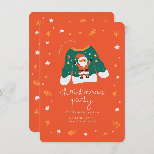 Weihnachts-Party mit Einladung (Vorne/Hinten)