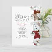 Weihnachts-Party mit meinen Gnomen Einladung (Stehend Vorderseite)
