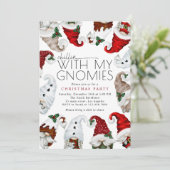 Weihnachts-Party mit meinen Gnomen Einladung (Stehend Vorderseite)