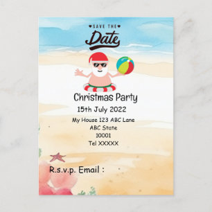Weihnachts-Party mit SANTA CLAUS Save the Date Postkarte