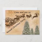 Weihnachts-Party mit Santa-Schlittenhirten Einladung (Vorderseite)