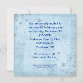 Weihnachts-Party mit Silberschneeflocken Einladung (Rückseite)