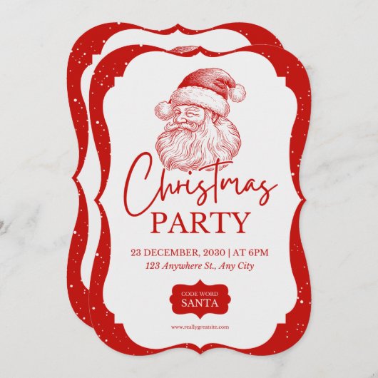 Weihnachts-Party mit Weihnachtsfeier Einladung (Vorne/Hinten)