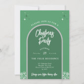 Weihnachts-Party Moderner Bogen in Grün Einladung (Vorderseite)