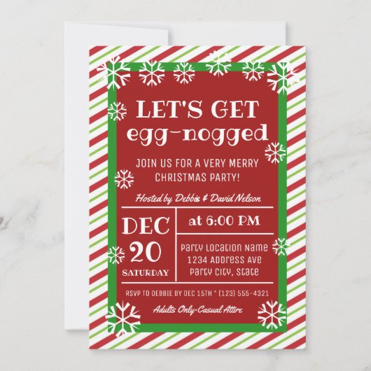 Weihnachts-Party Modernes Funny Adult Party Einladung (Vorderseite)