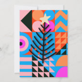 Weihnachts-Party Modernes geometrisches Muster Einladung (Rückseite)