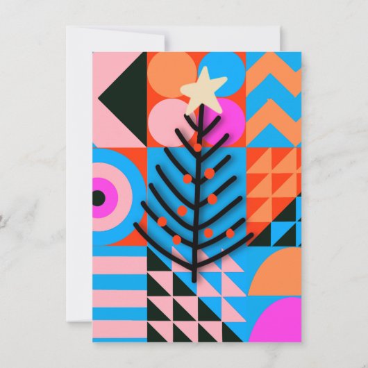 Weihnachts-Party Modernes geometrisches Muster ros Einladung (Rückseite)