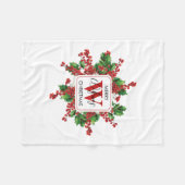 Weihnachts-Party Monogram Red & Green Festival Fleecedecke (Vorderseite (Horizontal))