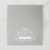 Weihnachts-Party Name Platzkarte-Silver-Gray Platzkarte (Außenseite Aufgefaltet)