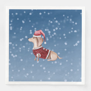 Weihnachts-Party Napkins Dackel Paper Napkins Serviette