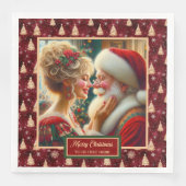 Weihnachts-Party Napkins Red Gold Green Weihnachts Serviette (Vorderseite)