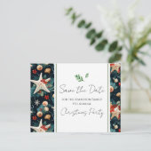 Weihnachts-Party Nautic Save the Date Postkarte (Stehend Vorderseite)