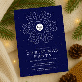 Weihnachts-Party Navy Blue Business-Logo Einladung