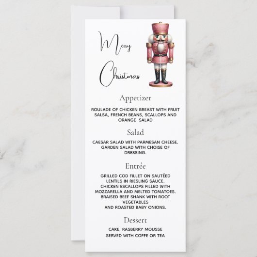 Weihnachts Party Nutcracker Dinner Karte (Vorderseite)