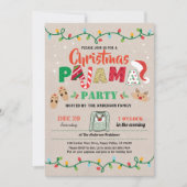 Weihnachts-Party Pajama Feiertag Erwachsene Einladung (Vorderseite)