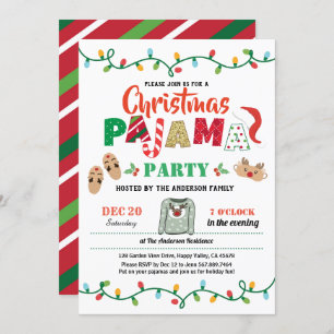 Weihnachts-Party Pajama Feiertag Erwachsene Einladung