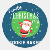 Weihnachts-Party Pajamas Cookie Baker Runder Aufkleber (Vorderseite)