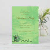 Weihnachts-Party Palmen Bäume Küste Einladung (Stehend Vorderseite)