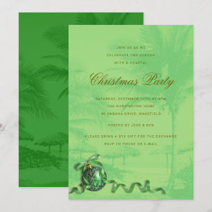 Weihnachts-Party Palmen Bäume Küste Einladung