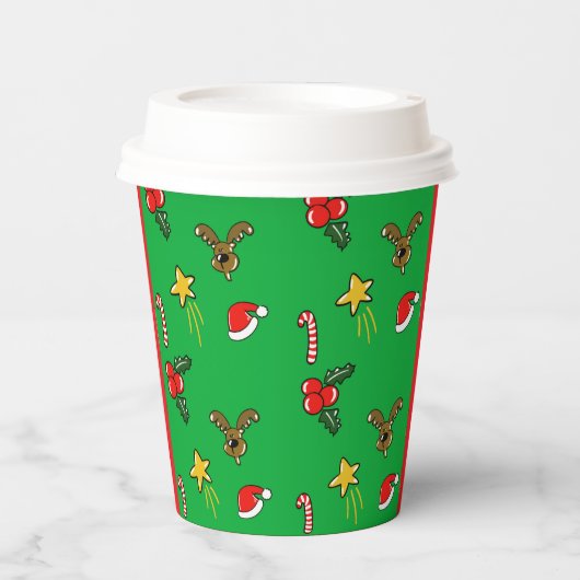 Weihnachts Party Paper Cups - Niedliches Urlaubsmu Pappbecher (Vorderseite)