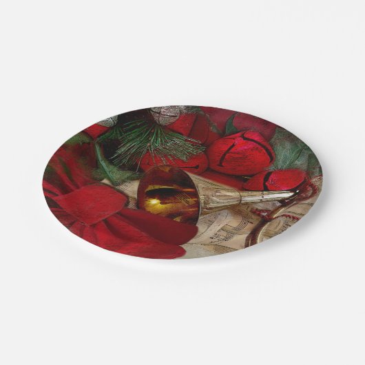 Weihnachts-Party Pappteller (Schrägansicht)