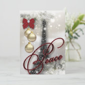 Weihnachts-Party Paris Card Eiffel Tower Stars Pea Einladung (Stehend Vorderseite)