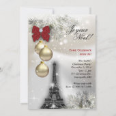Weihnachts-Party Paris Card Eiffel Tower Stars Pea Einladung (Rückseite)