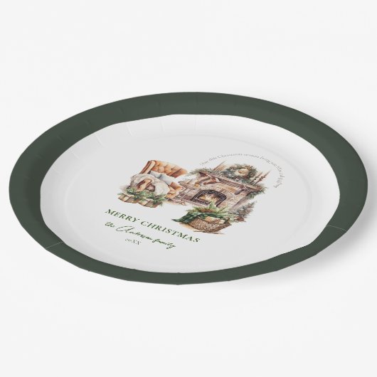 Weihnachts-Party Personalisiert Pappteller (Schrägansicht)