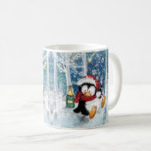 Weihnachts-Party Pinguin-Tasse Kaffeetasse (VorderseiteRechts)