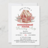 Weihnachts-Party Pink Gingerbread Einladung (Vorderseite)