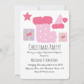 Weihnachts-Party Pink Mix Feiertag Thema Einladung (Vorderseite)