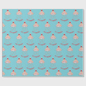 Weihnachts-Party Quallyfish Wrapping Paper Geschenkpapier (Flach)
