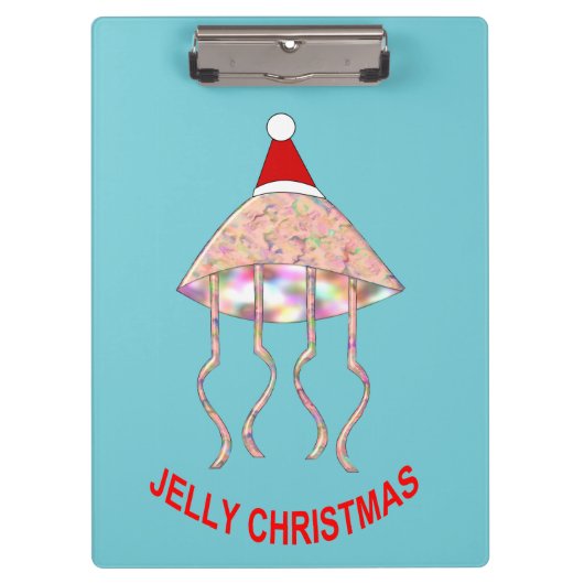 Weihnachts-Party Quallyfish Zwischenablage Klemmbrett (Vorderseite)