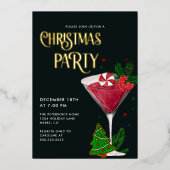 Weihnachts-Party Real Gold Folieneinladung (Vorderseite)