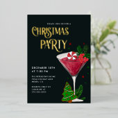 Weihnachts-Party Real Gold Folieneinladung (Stehend vorne)