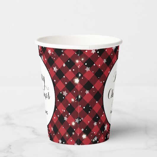 Weihnachts-Party Red Buffalo Kariert Pappbecher (Rechts)