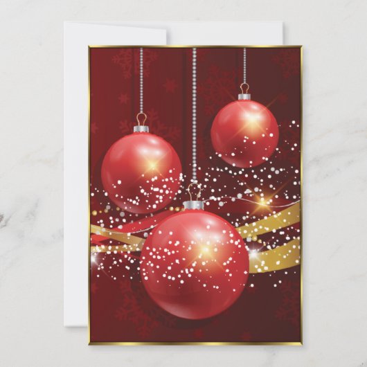 Weihnachts-Party Red Gold Einladung (Rückseite)