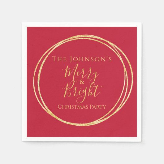 Weihnachts-Party Red Gold Serviette (Vorderseite)