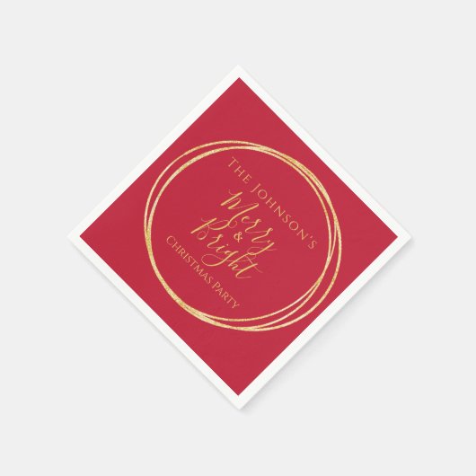 Weihnachts-Party Red Gold Serviette (Ecke)