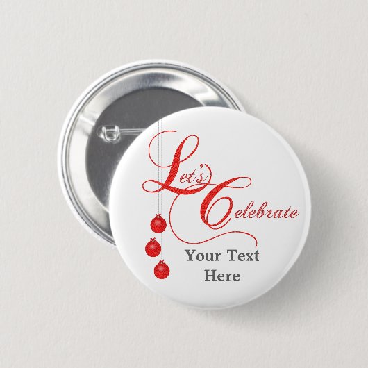 Weihnachts Party Red Lace Button (Vorne & Hinten)
