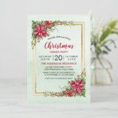 Weihnachts-Party Red Poinsettia Blumengoldrahmen (Stehend Vorderseite)