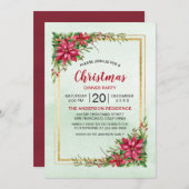 Weihnachts-Party Red Poinsettia Blumengoldrahmen (Vorne/Hinten)