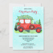 Weihnachts Party Red Truck Blauer Winter  Einladung (Vorderseite)